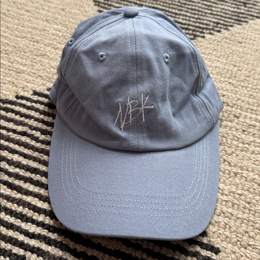 Stylish Light Blue Cap with Embroidery